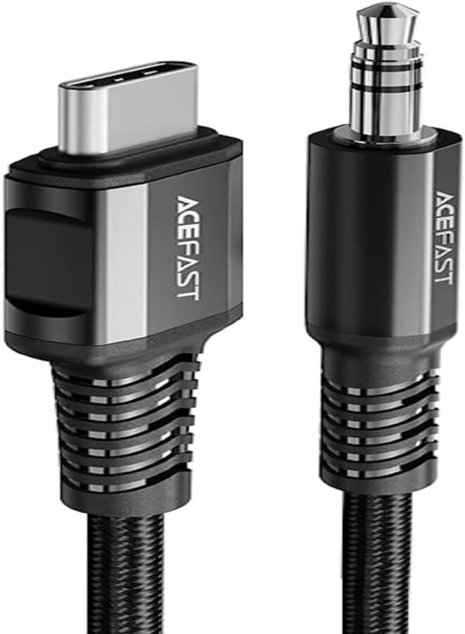 Acefast C1-08 - USB-C To 3.5Mm Aluminum Alloy Audio Cable 1.2M - Black